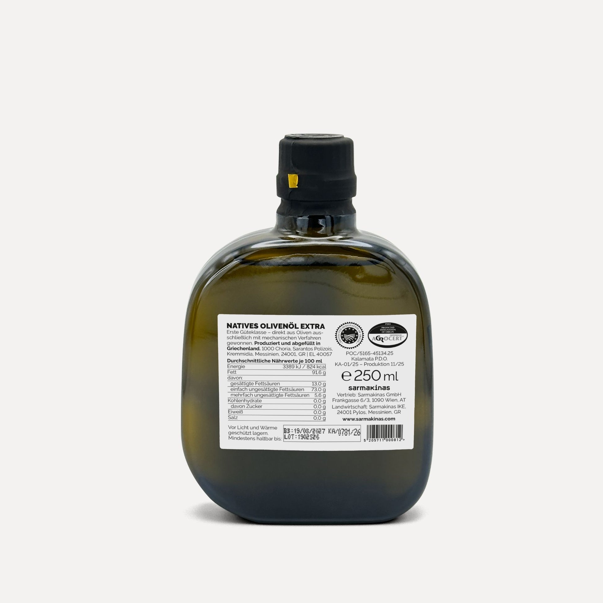 Sarmakinas Flaschenfoto Jahrgang 2025/2026 Rückseite, 250 ml